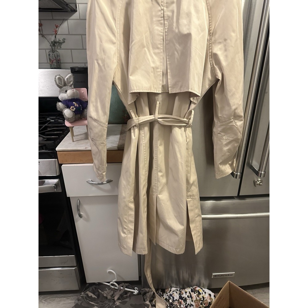 Avec Las Filles Trench Coat Removable Hood SzM Work Brunch Business Jeans Nwot - Picture 8 of 12